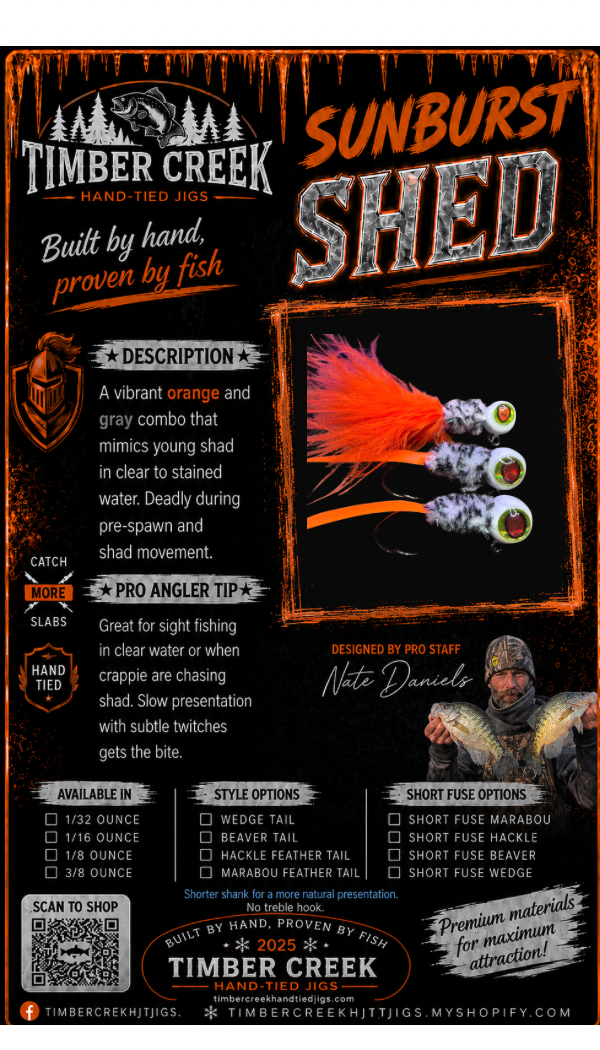Sunburst  Shad Lines in & Lights out guide service special.
